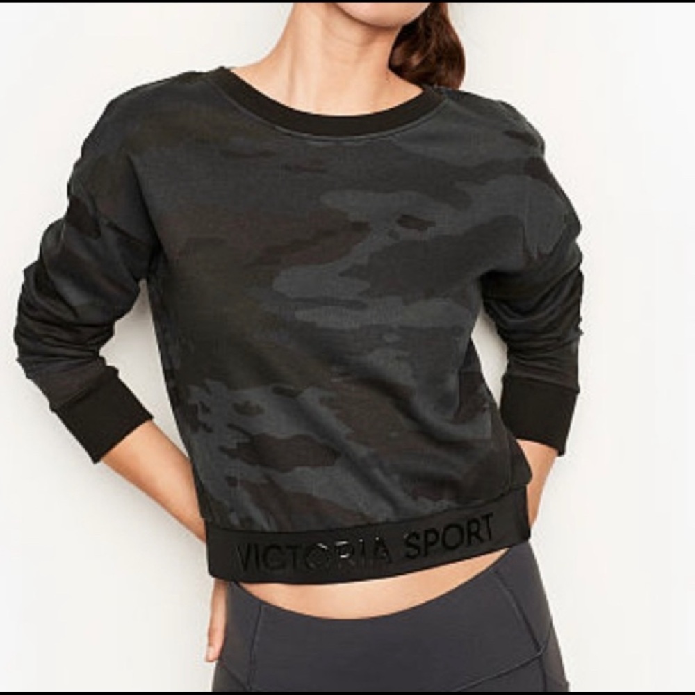 Victoria Sport Cropped Camo Sweatshirt - Picture 2 of 4